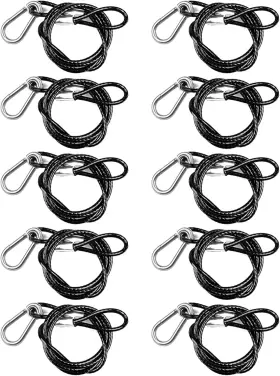 Eoere 445008740733 10 Pcs 39.4 In Safety Cable Security With Loops For Dj Stage Par Lighting