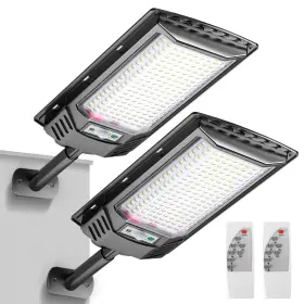 Ssl208 Eontim Solar Street Light 2 Pack Wide-angle Led Flood With Motion Senso