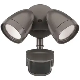 Eti Lighting 744110411317 240 Degree Led Motion Sensor Light Outdoor Bronze Twin Head Flood Security