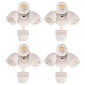 Eti Lighting 849489075754 3-head White Motion Activated Outdoor Integrated Led Flood Light To