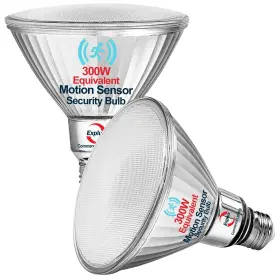 Ll25w Explux Commercial Lighting Ll25w/par38/ms/850/0201 300w Equivalent Motion Sensor Flood Light Bulbs Ultra Bright 3300 Lum