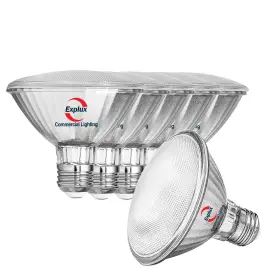 0601 Explux Commercial Lighting Ll9w/par30s/827/0601 Commercial-grade Led Par30 Short Neck Flood Light Bulbs 75w Equivalen