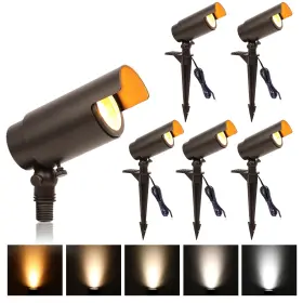 S225c Ezlumify 6 Pack Bronze Low Voltage Landscape Led Spotlights 12v 7w Adjustable Color