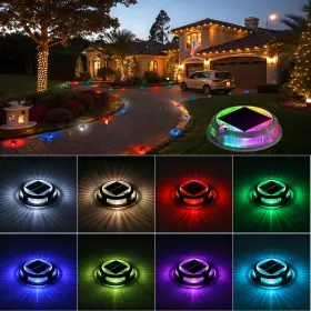 Fsd5 Fabstyl Solar Driveway Lights Outdoor 4 Pack Rgb Colors Deck Dock Outdo