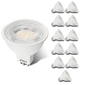 Ft-mrw5 Fangtian Technology 12-pack Mr16 Led Bulb 5000k Gu5.3 12v 50w Halogen Equivalent 5w Daylight White