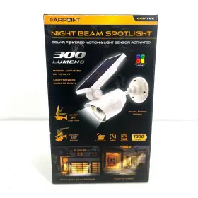 Wmsl80006w Farpoint Night Beam Spotlight Solar Powered Motion Sensor Led 300 Lumens White