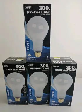 Feit Electric 017801008463 Lot Of 4 300m 300 Watt Incandescent Frosted Utility Light Bulbs 300m/if
