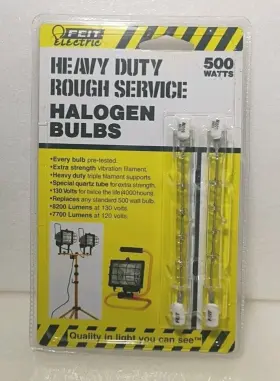 Feit Electric 017801019452 500watts Heavy Duty Rough Service Halogen Bulbs 4000hrs 2 Pack
