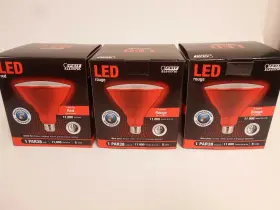 Feit Electric 017801543278 3 Led Red Par38 Flood Light Weatherproof Indoor Outdoor Bulb