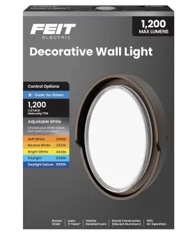Feit Electric 017801730586 Led Outdoor Wall Light 1200 Lumens Dusk-to-dawn Porch