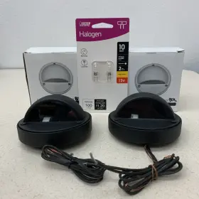 Feit Electric 017801782172 New Surface Mounted Step Light Set With 10 Watt Bulbs G4 Halogen 12-volt Black