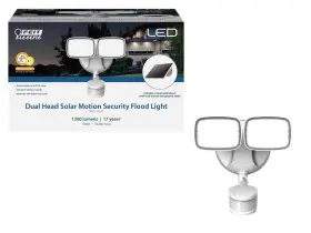 Feit Electric S9.51200850slwh Led Dual Head Solar Motion Security Flood Light
