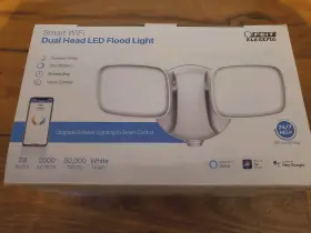 S9dflcctwhag Feit Electric Smart Wifi Dual Head Led Flood Light 28w 2000lm White Alexa