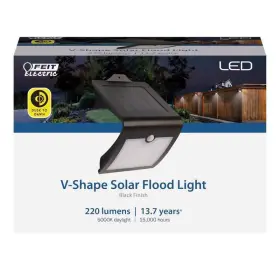 Feit Electric Sv6/blk/sol Led Motion-sensing Solar Powered Black Security Floodlight