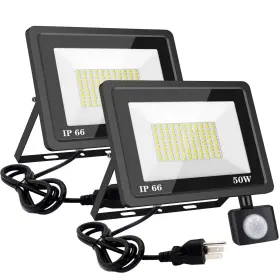 Gyd-50w-2 Feudarti 50w Motion Sensor Floodlight 6500k Super Bright Outdoor Security Light With P