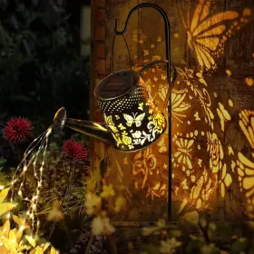 Fimago 761312550286 Watering Can With Lights Solar Outdoor Butterfly A-butterfly Large