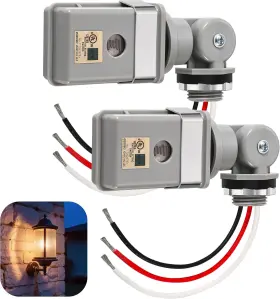 Ip54 Flygeneral Wps2 2 Pack Photocell Sensor For Outdoor Light 120vac 50/60 Hz Waterproof Photo