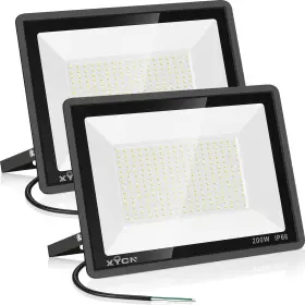St-ting-l1771 Fopretty 200w Led Flood Light 2 Pack Super Bright 5000k Day Black/white