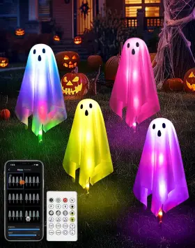 Besl78 Freecube 4packs Halloween Decorations Outdoor Ghost Pathway Lights Light Multi-colored