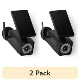 Fresh Source International Inc 445010490497 2 Pack Hyper Tough Solar Motion Security Light Simulated Camera Black 120