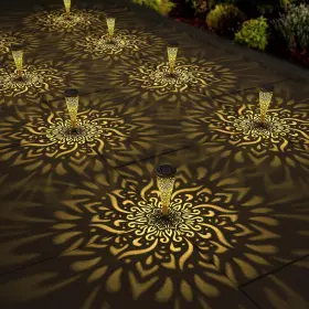Dnk03 Gardencave 6 Pack Solar Lights Outdoor Garden Decorative 6pcs Gold