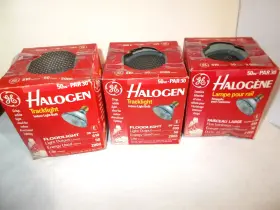 Ge 043168140225 3 Nos Halogen Tracklight Indoor Light Bulb 50w Floodlight 610 Lumens 2000 Hrs