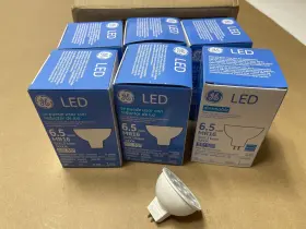Gu5.3 Ge 043168346252 6x Lot 34625 Led Light Bulb 6.5w Mr16 3000k 35 Flood
