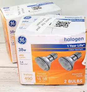Ge 043168407267 38w Halogen Mini-flood Directional Par 20 Indoor Spotlight Lot Of 4 New