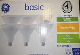 Ge 043168501415 Basic Led Floodlight Outdoor Warm White 90w Replacent For 11 W 4 Bulbs