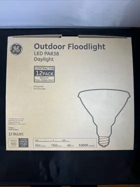 Ge 043168523608 12 Outdoor 10w 90w E Led Flood Light Bulbs 5000k Daylight Contractor Pack