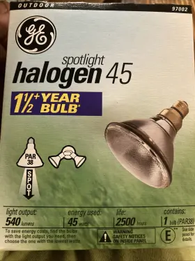 1.5yr Ge 043168970020 Case Of 6 Halogen Spotlight Outdoor 45-watt 17479 540-lumens 2500 Hr