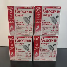 Ge 043168970501 New Halogen-ir Tracklight Indoor Light Bulb 50w Narrow Floodlight Set Of 4