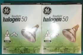 085-02-0173 Ge Halogen Floodlights 50 Watts Par 38 Pack Of 2 New Old Stock Flood Outdoor