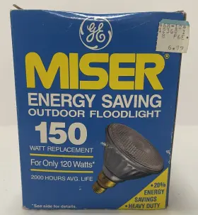 12360 Ge Nib Miser 120w Outdoor Flood Light Clear Heavy Duty 2000 Hours New Fast Ship