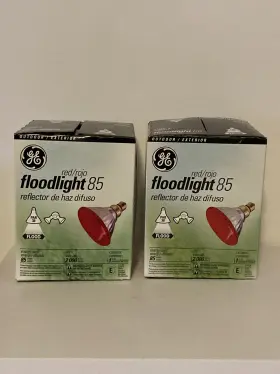 90622 Ge Floodlight 85 Par38 Red Lot Of 2