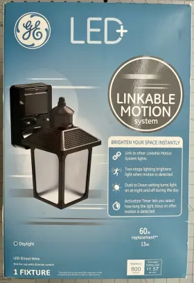93100347 Ge New Led Wire Outside Light Fixture Linkable Motion System Daylight