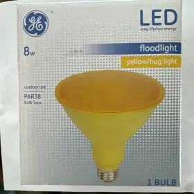93100583 Ge Yellow Bug Light 8w Led Long Life/low Energy Par 38 Bulb Type