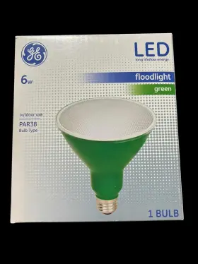 Led6pr38flgrn Ge Led6pr38flgrn/14-1p Led Long Life Floodlight Green Color Par38 Outdoor 6w