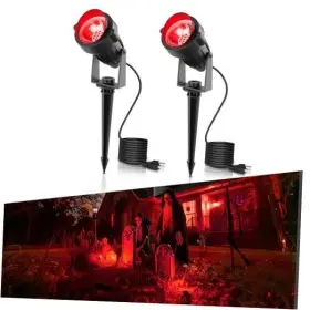 A-sd-002-01-re-2 Gk Lighting Lohas Landscape Halloween Spot Lights Outdoor 10w Dusk To Dawn 2 Pack Red