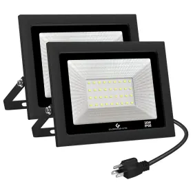 Bbb-ap100wfl-bk-2pack Glorious-lite Led Flood Lights Outdoor 100w 10000lm Outside Work Light W