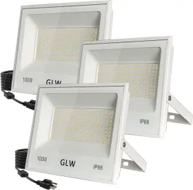 100w Glw Lighting 445043447468 3 Pack Led Flood Light Outdoor 10000lm Super Bright Security Lights Ip66 W
