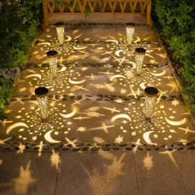 Go2garden 797505563191 Solar Lights Outdoor Decorative Stake Moon Star Vintage Copper