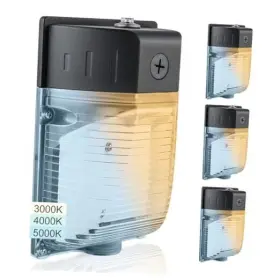 Slwpkc25mwx28cctkp-4p-3cct Goldinfu 25w Led Wall Pack Light With Dusk To Dawn 25w-4pack 3cct 3000/4000/5000k