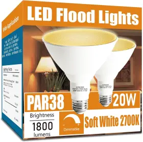 200w Gonhom 744110670622 Par38 Led Flood Lights Outdoor Light Bulb Dimmable 1800lm 20w Replace Up To