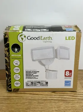 804007 Good Earth Lighting Led Motion Activated Security Light 2100 Lumens White Open