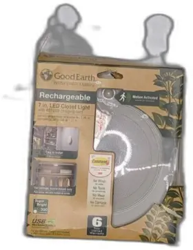 Good Earth Lighting 755284017144 Rechargeable Lithium Ion Battery Led Motion-activated 7-inch