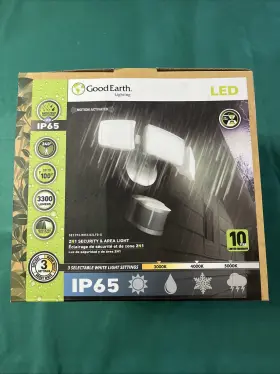 Goodearth 755284020403 Good Earth Security And Area Motion Flood Lights 240-degree 3300 Lumen White Led