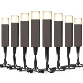 21503 Goodsmann 8pk Outdoor Low Voltage Bollard Lights 2w 2700k Warm 8pack Bronze