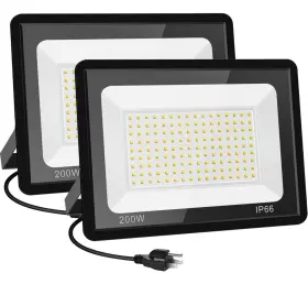 200w Gopretty 645567070235 Led Flood Lights 2 Pack 3000k Warm White Security Outdoor Ip66