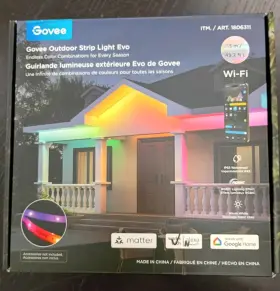 1806311 Govee Outdoor Strip Light Evo Wi-fi 49.2 Ft Waterproof Rgbic Smart Home Nib